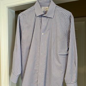 Lorenzo Uomo Blue & Red Checked Dress Shirt